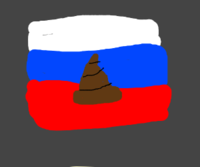Russian flag and a poop